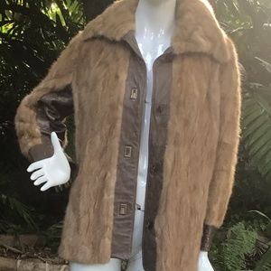 Vintage mink and leather Jacket 1970s